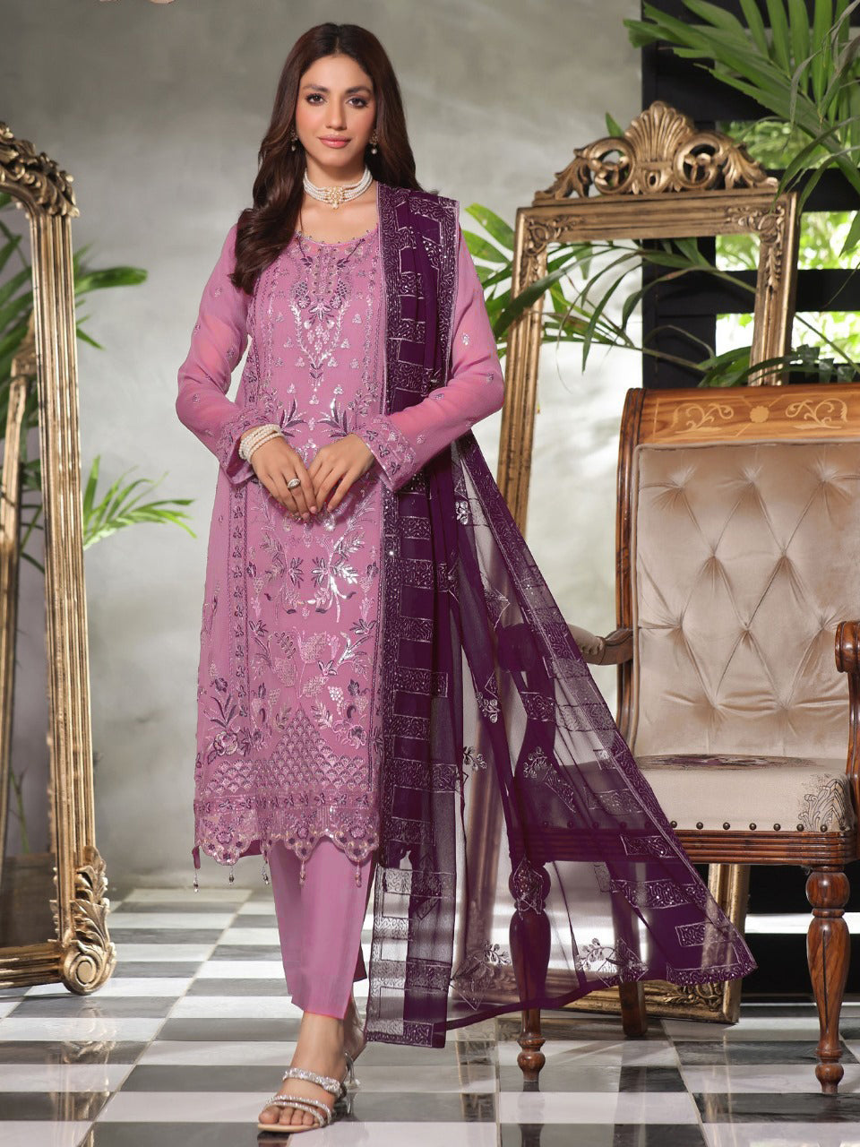 Georgette Semi Stitched Salwar Suit 1