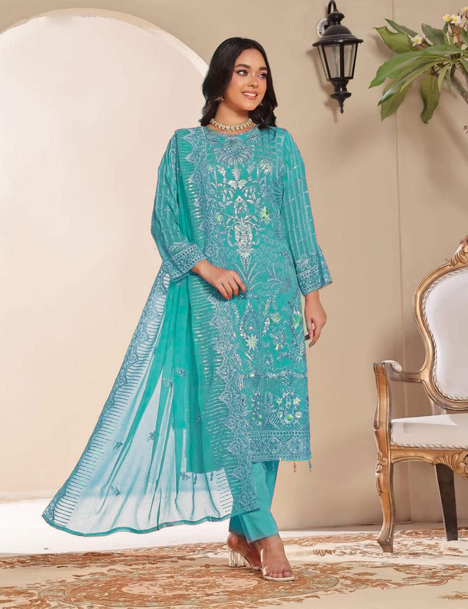 Georgette Semi Stitched Salwar Suit 5