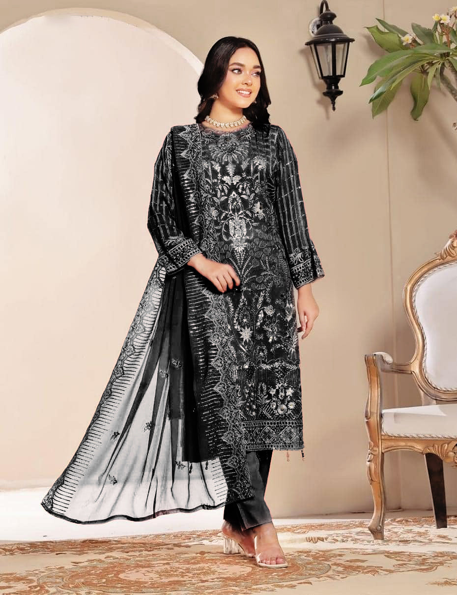 Georgette Semi Stitched Salwar Suit 3