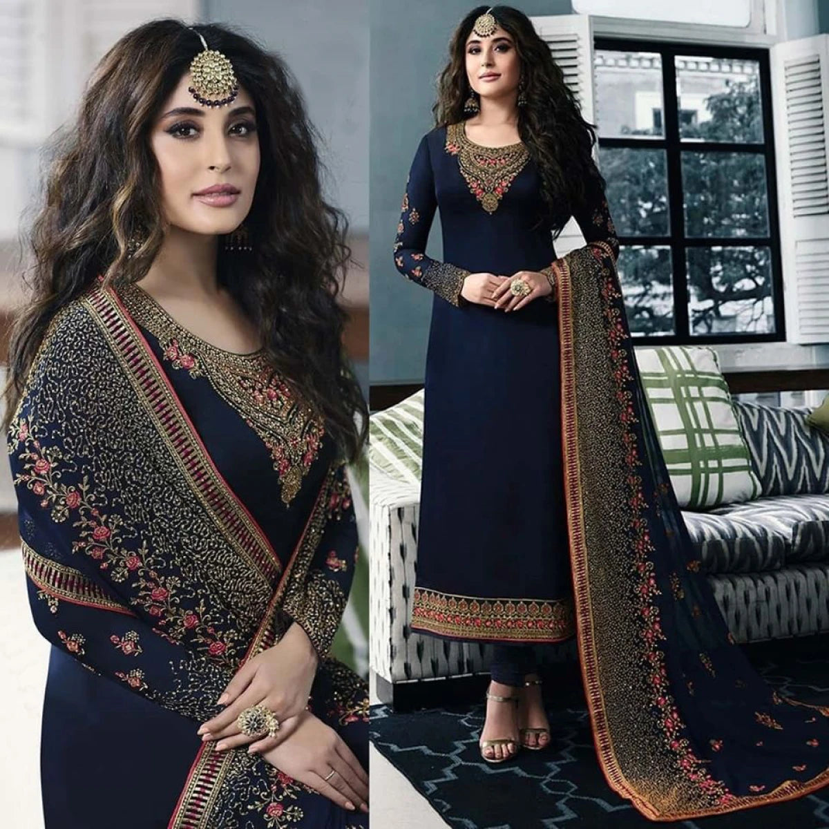 Georgette Semi Stitched Salwar Suit