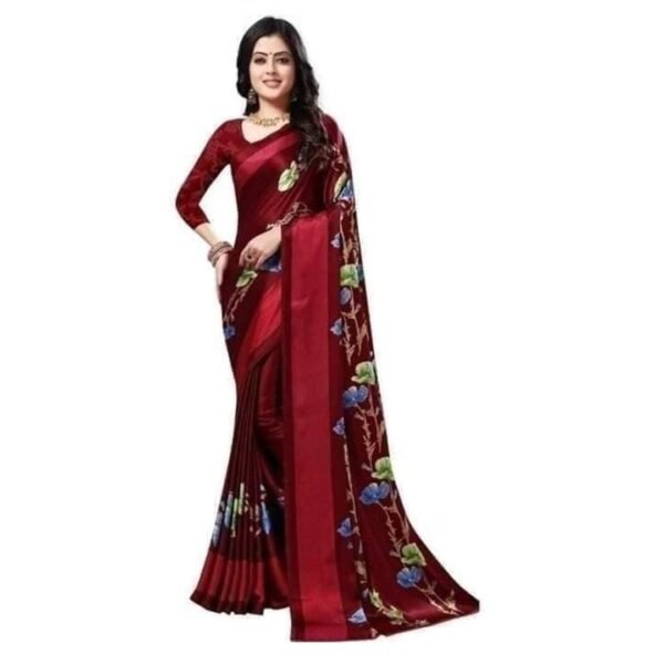 ট্রেন্ডি ইন্ডিয়ান সানজানা ব্র্যান্ডের শামু সিল্ক শাড়ি