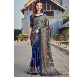 ট্রেন্ডি ইন্ডিয়ান সানজানা ব্র্যান্ডের শামু সিল্ক শাড়ি