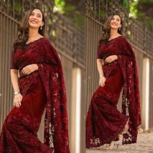ডিজাইনার জর্জেট পার্টি শাড়ি