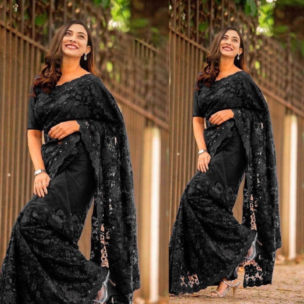ডিজাইনার জর্জেট পার্টি শাড়ি