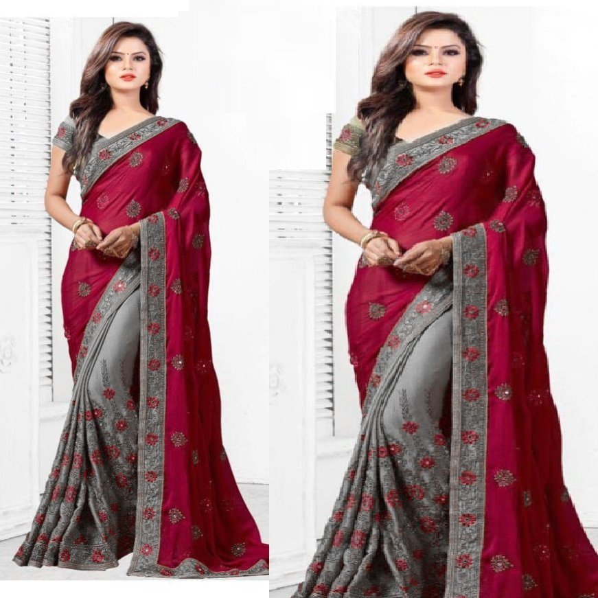 ইন্ডিয়ান ডিজাইনার জর্জেট পার্টি শাড়ি