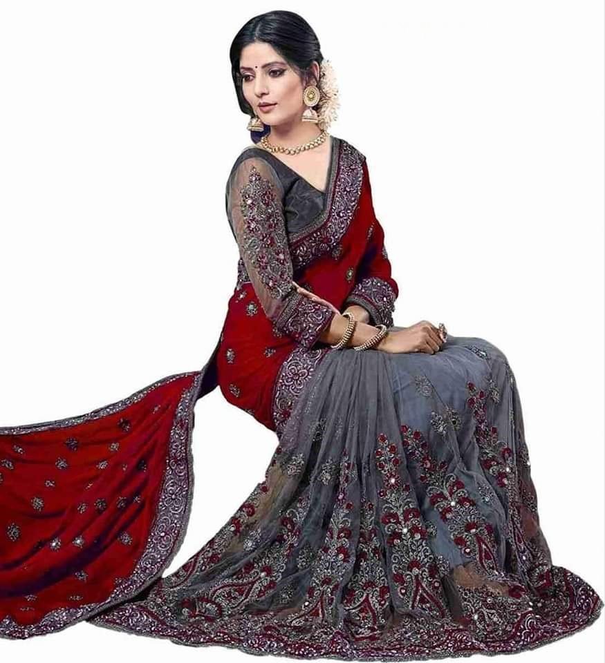 ইন্ডিয়ান ডিজাইনার জর্জেট পার্টি শাড়ি