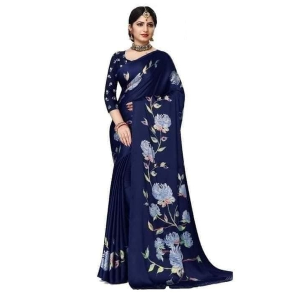 ট্রেন্ডি ইন্ডিয়ান সানজানা ব্র্যান্ডের শামু সিল্ক শাড়ি