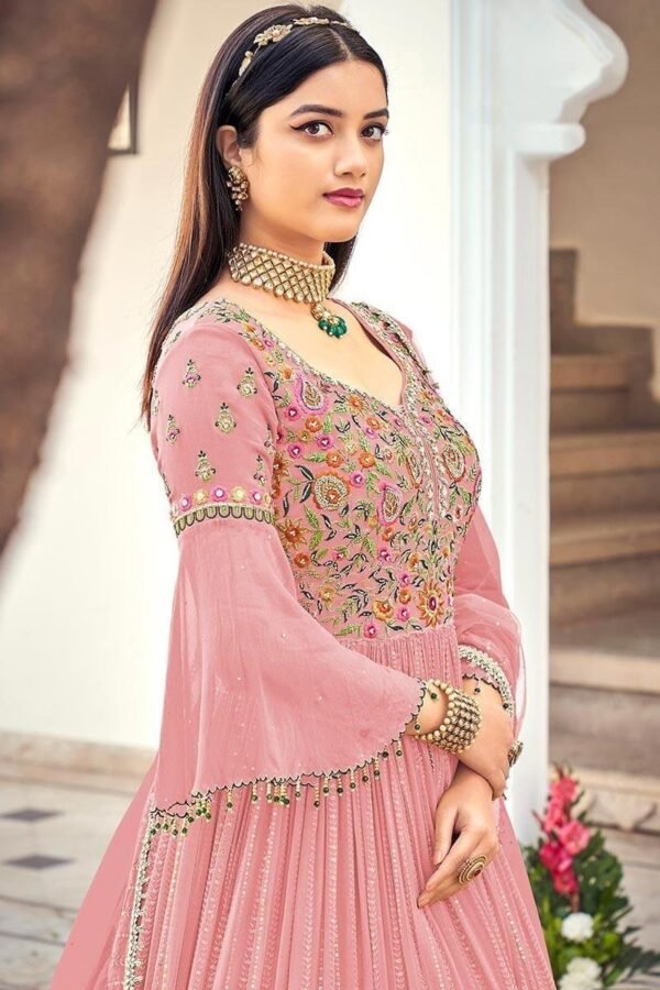 New Georgette Anarkali Suit With Embroidery And Sequin Work - Image 2